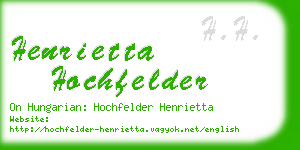 henrietta hochfelder business card
